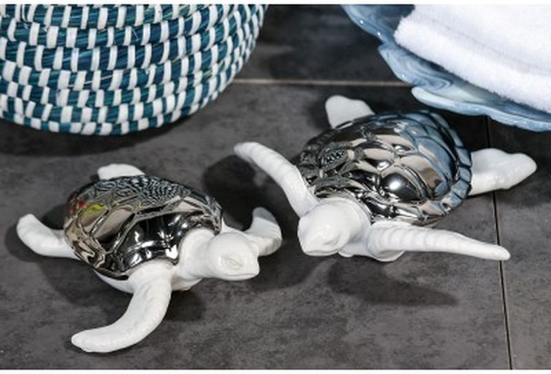 Casablanca, керамические черепахи "Марлин", цвет бело-серебристый (продаются парой)