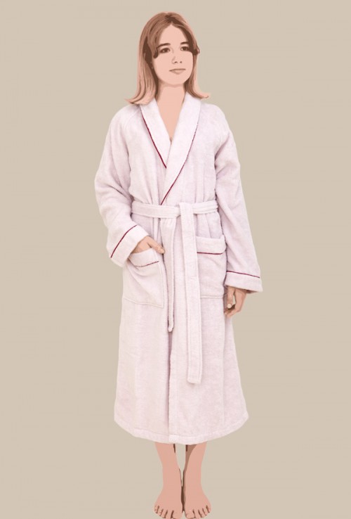 Махровый халат Basic розовая пудра