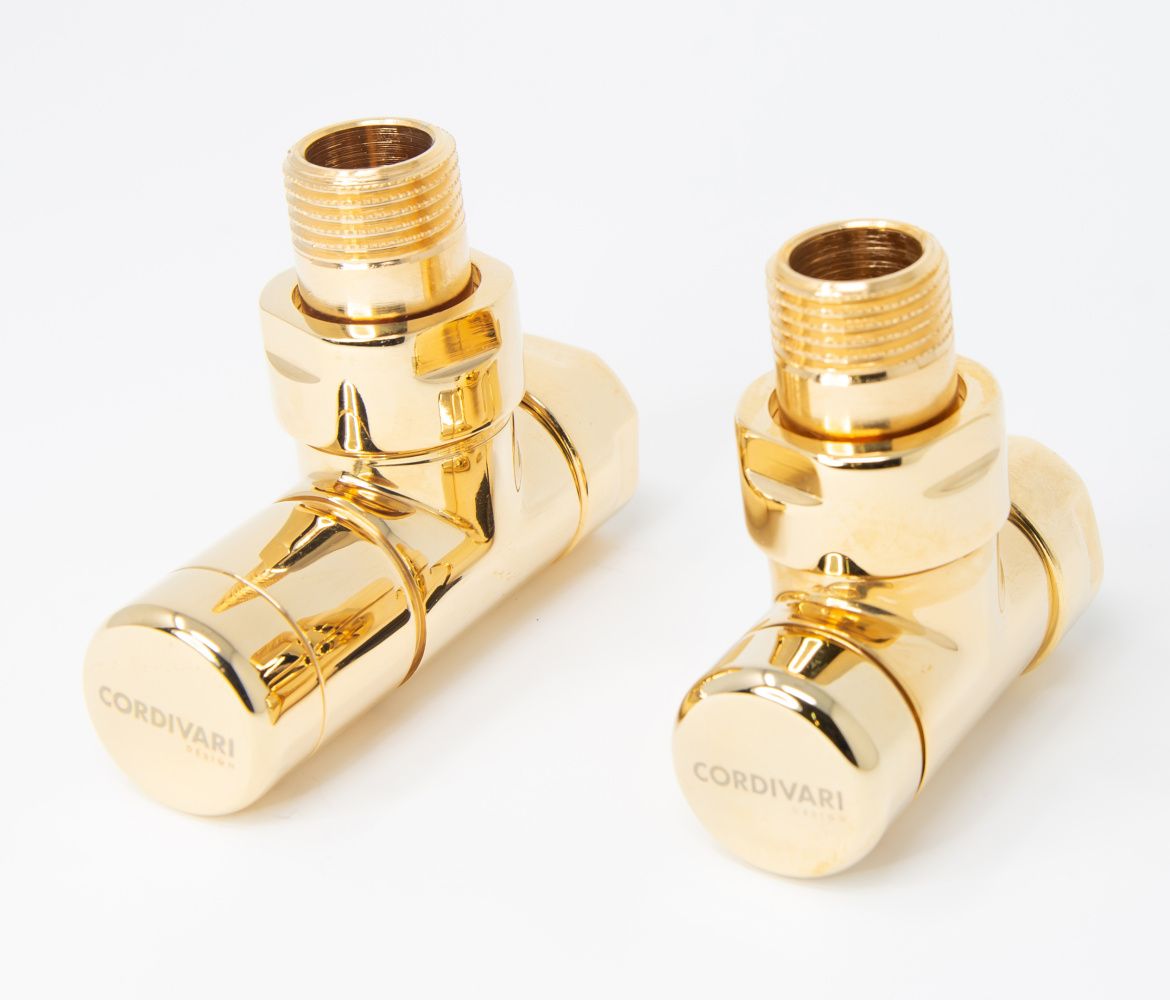 Cordivari, комплект клапанов "ELEGANT" с ручной регулир., для м/п труб, цвет золото