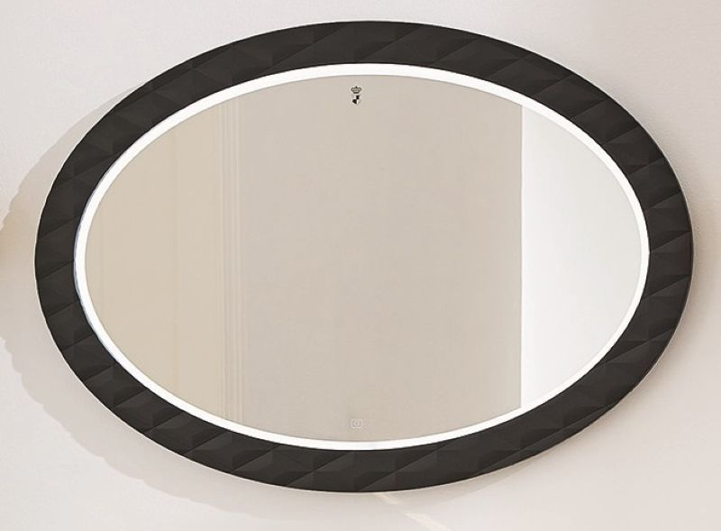 Puris Diamond Line, зеркало с LED подсветкой и диммером 1200 мм, цвет черный диамант