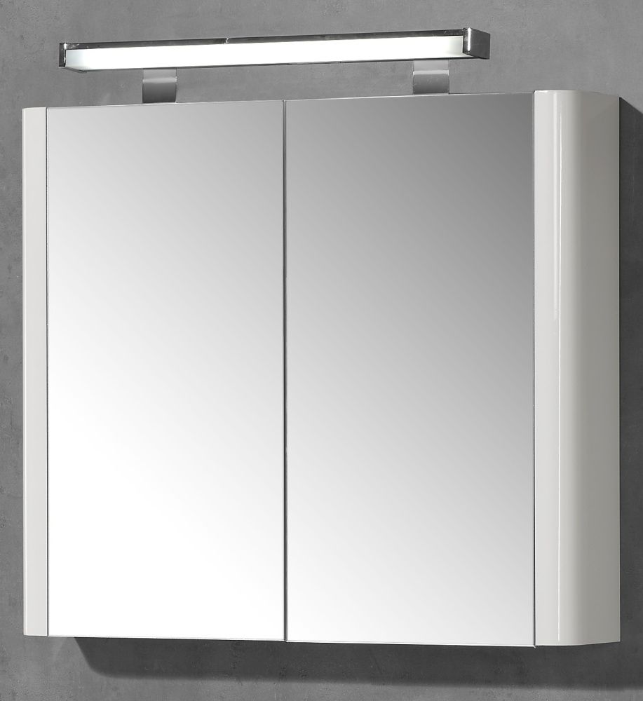 IBX ASUN, зеркальный шкаф 80 см, 2 двери, цвет белый глянцевый лак