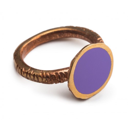 Дизайнерское кольцо с эмалью Bronz Enamel 124