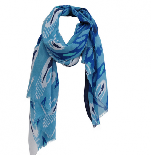 Французкий хлопковый шарф Ylang Blue 100х200