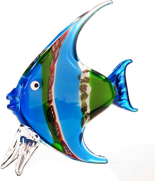 Casablanca, стеклянная скульптура "Рыба", цвет сине-зеленый