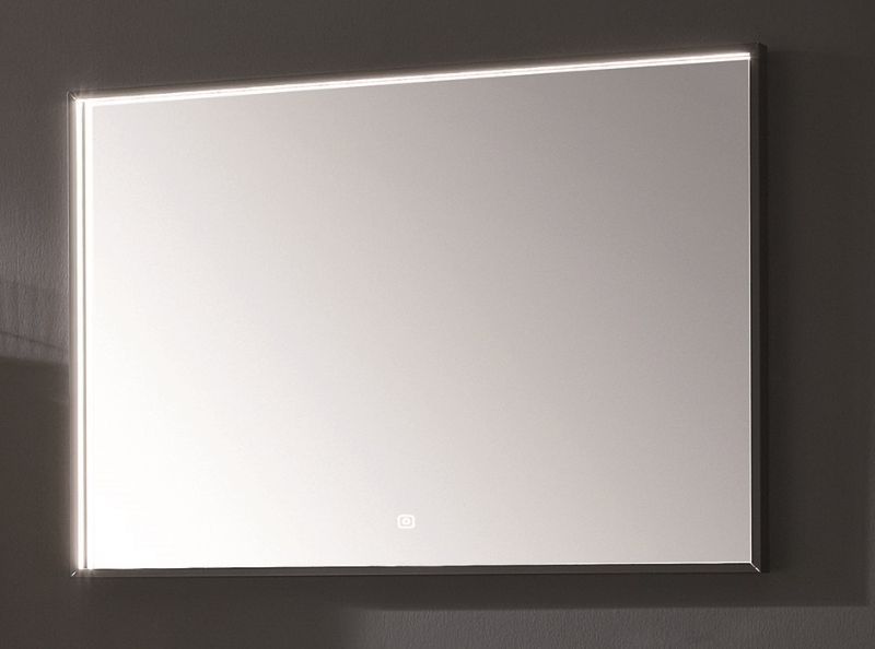 Puris Aspekt, зеркало с LED подсветкой и диммером 900 мм, цвет черный матовый