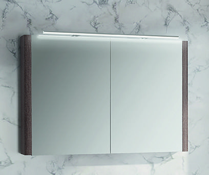 IBX ASUN, зеркальный шкаф 100 см, 2 двери, цвет отелло