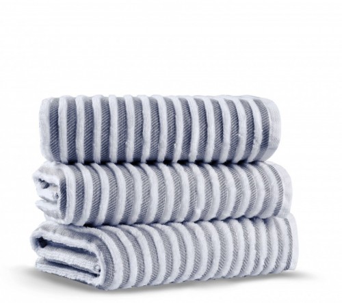 Легкое хлопковое полотенце Terry striped синее