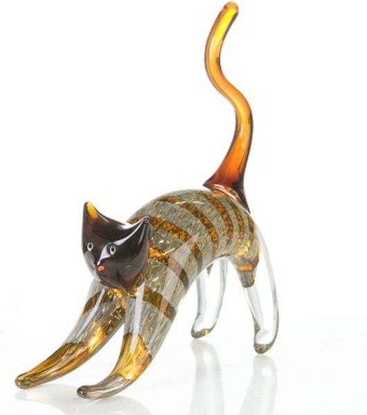 Casablanca, стеклянная скульптура "Кошка Белка", цвет серо-оранжевый