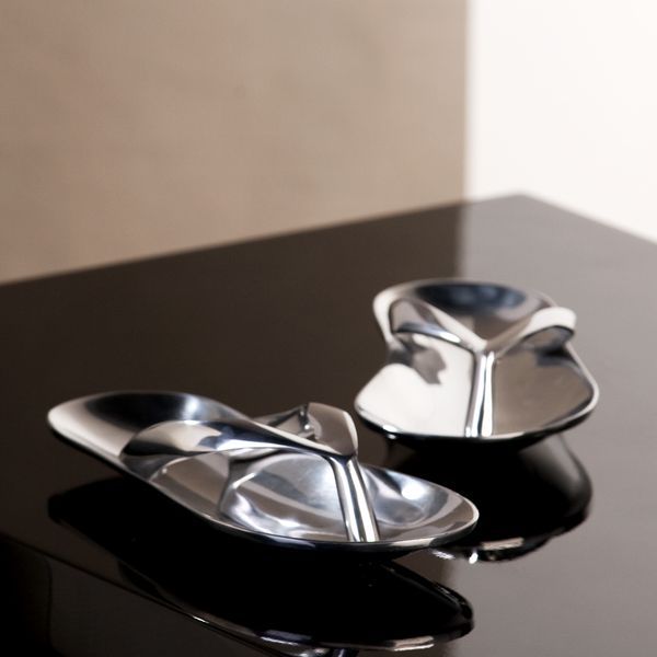 Casablanca, настольные алюминиевые предметы "2 Сандали", цвет серебристый (продаются парой)